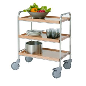 Aptarnavimo vežimėliai su medienos (beržo) apdaila